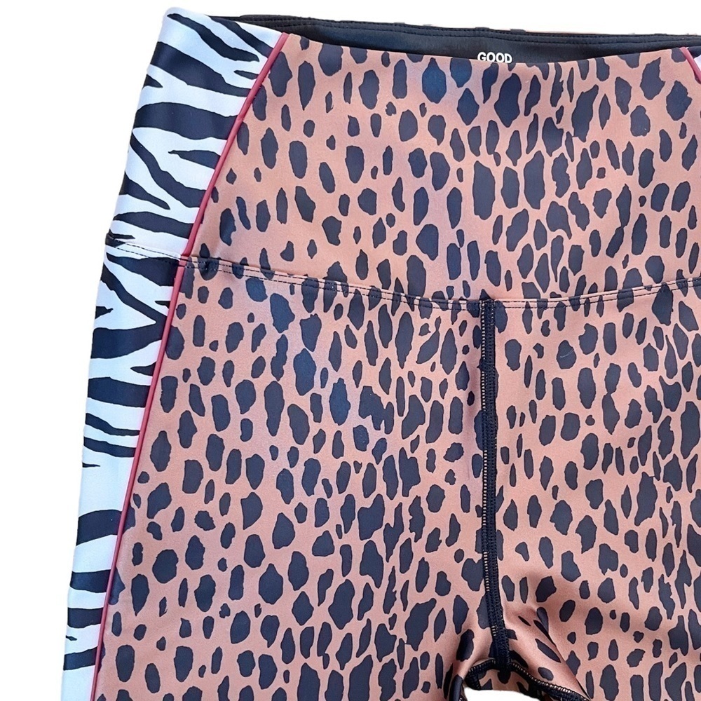GOOD AMERICAN NWT Animal Mixed Block Leggings Size Medium in Animal Print - Picture 12 of 16